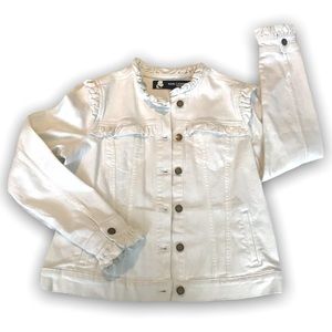 Karl Lagerfeld - White Ruffle Jean Jacket